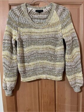 Banana Republic Yellow & Cream Marled Crewneck Sweater